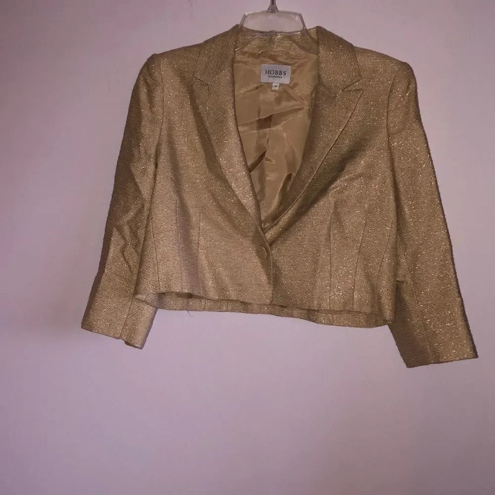 Hobbs Invitation Gold Cropped Jacket